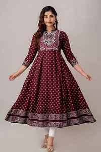 Fancy Cotton Blend Ethnic Gowns With Dupatta For Women-thumb2