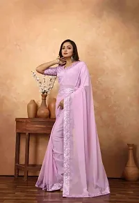 Beautiful Georgette Saree With Blouse Piece For Women-thumb1