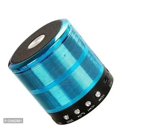 Stylish Blue Portable Bluetooth Speaker, Mini Bluetooth Speaker Ws 887 With Fm Radio, Aux Input Mode Speaker-thumb0