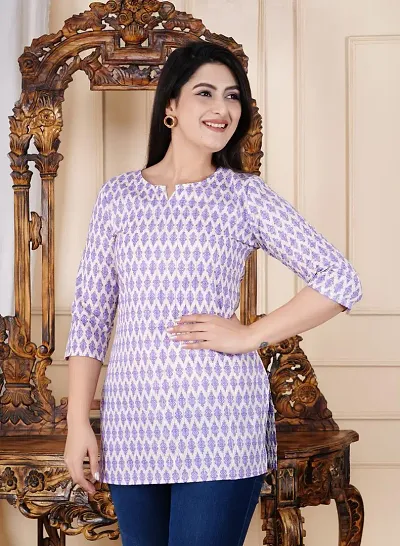 Stylish Cotton Printed Short Kurti