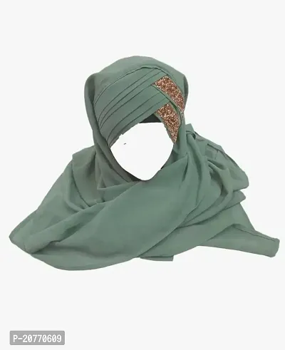 Contemporary Polyester Solid Hijab For Women-thumb0