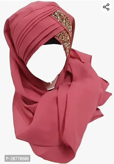 Contemporary Polyester Solid Hijab For Women-thumb0