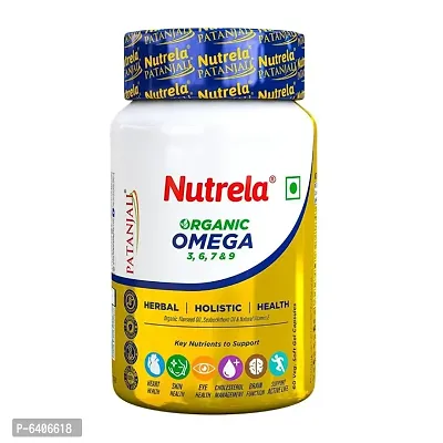 Patanjali Nutrela Organic Omega 3 6 7 9 Vegetarian Softgels (60 Capsules)