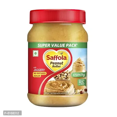 Saffola Peanut Butter with Jaggery | No Refined Sugar| Crunchy| 24.3g Protein, 900g-thumb0