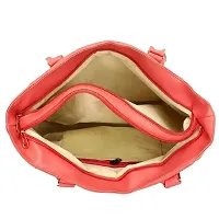 Stylish Peach PU Solid Handbags For Women-thumb3