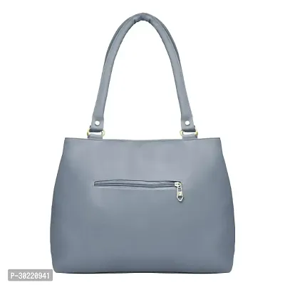 Stylish Grey PU Solid Handbags For Women-thumb4