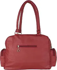 Stylish Maroon PU Solid Handbags For Women-thumb3