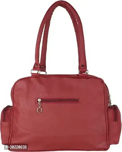 Stylish Maroon PU Solid Handbags For Women-thumb4