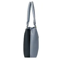 Stylish Grey PU Solid Handbags For Women-thumb4