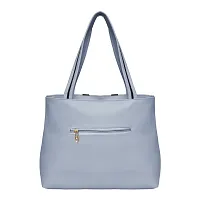 Stylish Grey PU Solid Handbags For Women-thumb3