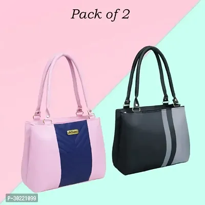 Stylish Multicoloured PU  Handbags For Women Pack Of 2-thumb0