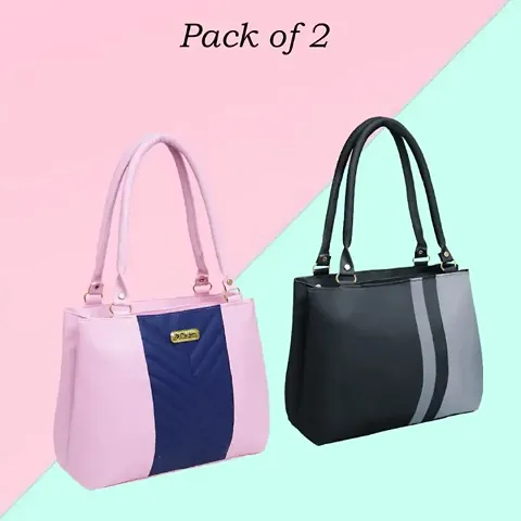 Classy Solid Handbags for Women, Pack of 2