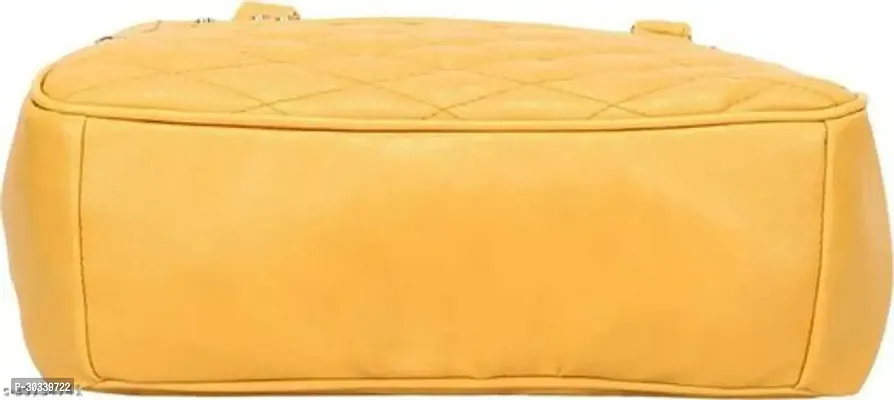 Stylish Yellow PU  Handbags For Women-thumb3