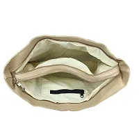 Stylish Beige PU Solid Handbags For Women-thumb2