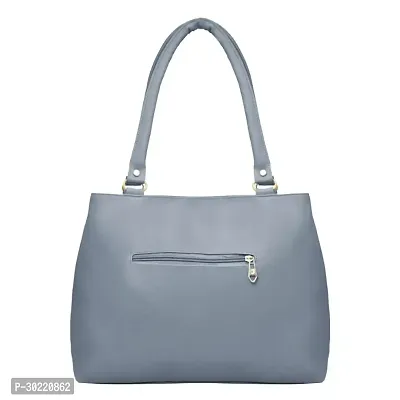 Stylish Grey PU Solid Handbags For Women-thumb3