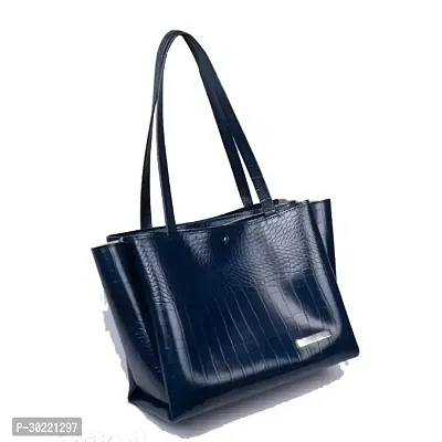 Stylish Navy Blue Artificial Leather Solid Handbags For Women-thumb2