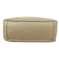 Stylish Beige PU Solid Handbags For Women-thumb3