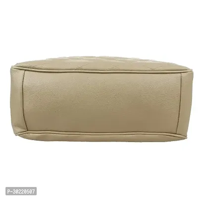 Stylish Beige PU Solid Handbags For Women-thumb4