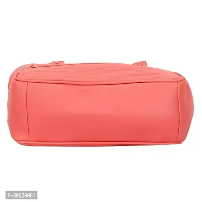 Stylish Peach PU Solid Handbags For Women-thumb2