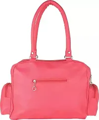 Stylish Peach PU Solid Handbags For Women-thumb2