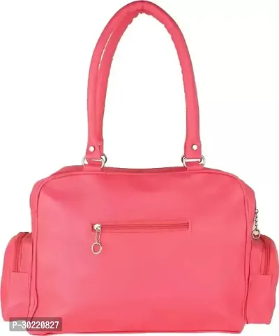 Stylish Pink PU Solid Handbags For Women-thumb3