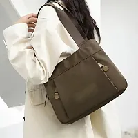 Stylish Brown Polyester Solid Handbags For Women-thumb1