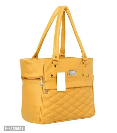 Stylish Yellow PU Solid Handbags For Women-thumb5