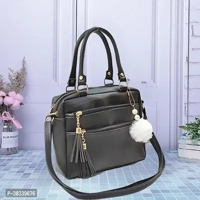 Stylish Black PU  Handbags For Women-thumb0