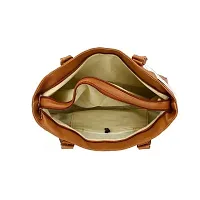 Stylish Tan PU Solid Handbags For Women-thumb1