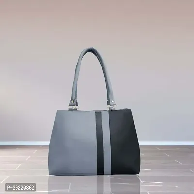 Stylish Grey PU Solid Handbags For Women-thumb0