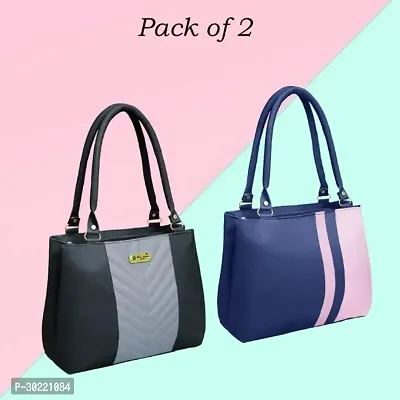 Stylish Multicoloured PU  Handbags For Women Pack Of 2-thumb0