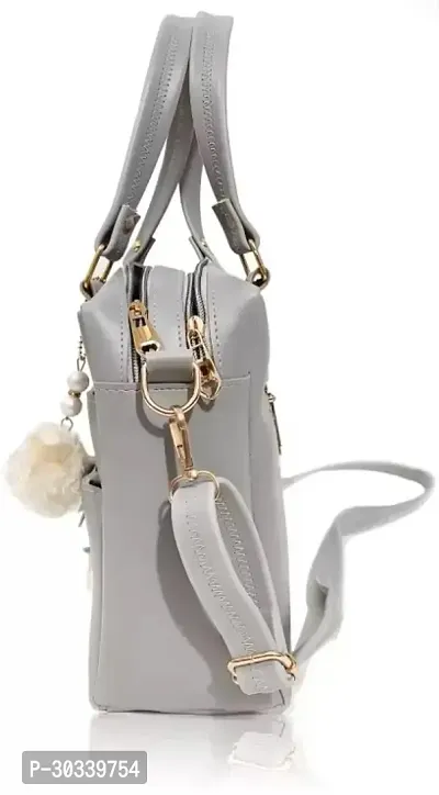 Stylish Grey PU  Handbags For Women-thumb4