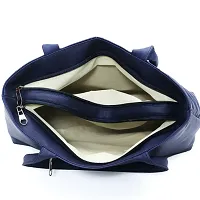 Stylish Blue PU Solid Handbags For Women-thumb1