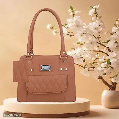 Stylish PU Solid Handbags For Women-thumb0