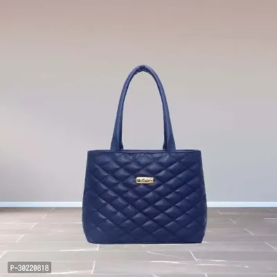 Stylish Blue PU Solid Handbags For Women-thumb0