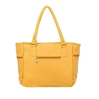 Stylish Yellow PU Solid Handbags For Women-thumb2