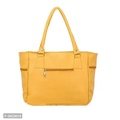 Stylish Yellow PU Solid Handbags For Women-thumb3