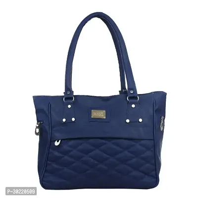 Stylish Blue PU Solid Handbags For Women-thumb0