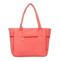 Stylish Peach PU Solid Handbags For Women-thumb2