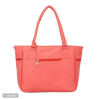 Stylish Peach PU Solid Handbags For Women-thumb3