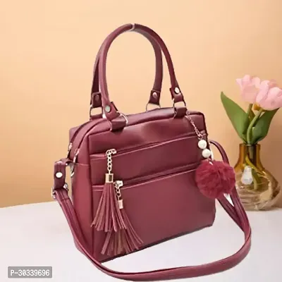 Stylish Maroon PU  Handbags For Women-thumb0