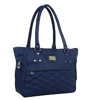 Stylish Blue PU Solid Handbags For Women-thumb2