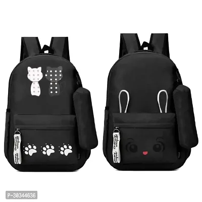 Stylish Black Backpacks For Women And Girl Pack Of 2-thumb0