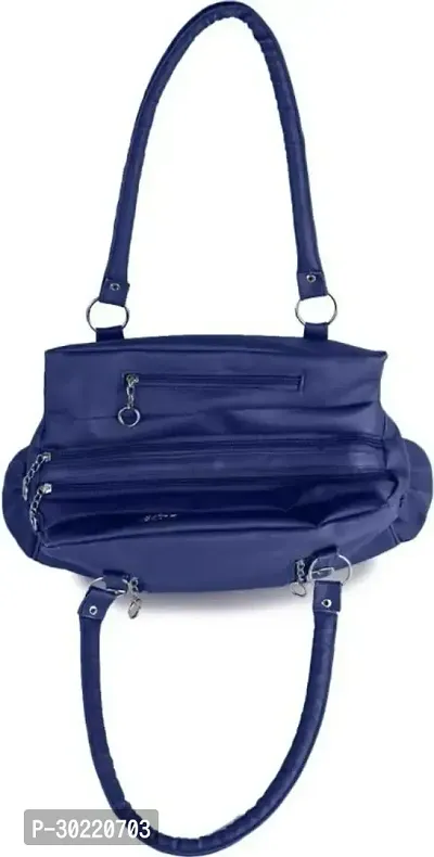 Stylish Blue PU Solid Handbags For Women-thumb2