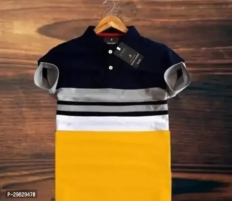 Stylish Striped Polo Tshirt for Men-thumb0