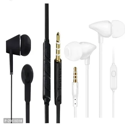 Beex Stereo Earphones Wired Handsfree Earbuds with Mic Pack of 2