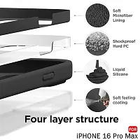 Genuine Liquid Silicone Back Cover Case for iPhone 16 Pro Max | Soft Micro-Fibre Lining Inside | Camera Protection Bump | Shockproof Back Cover Case for iPhone 16 Pro Max (Black)-thumb3