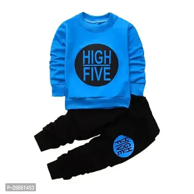 Positive Vibes Cotton Blend Clothing Sets for Boys Full Sleeve Sweatshirt T-shirt And jogger For Boys-thumb0