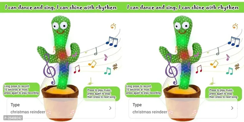 Toys Talking Dancing Cactus Plush Toy Pack of 2-thumb0