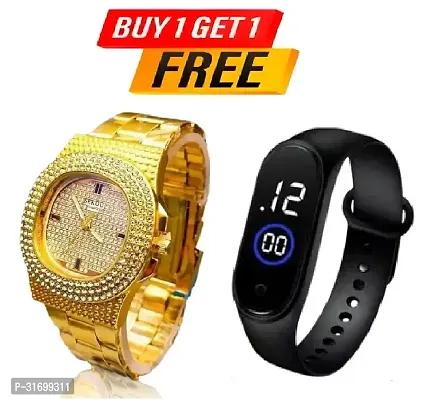 Attractive Analog Watch for Men with Free M4 Led Touch Watch-thumb0